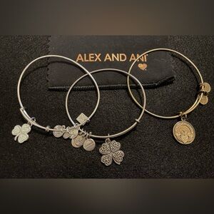 Set Of 3 Alex and Ani Irish Themed Charm Bracelets
